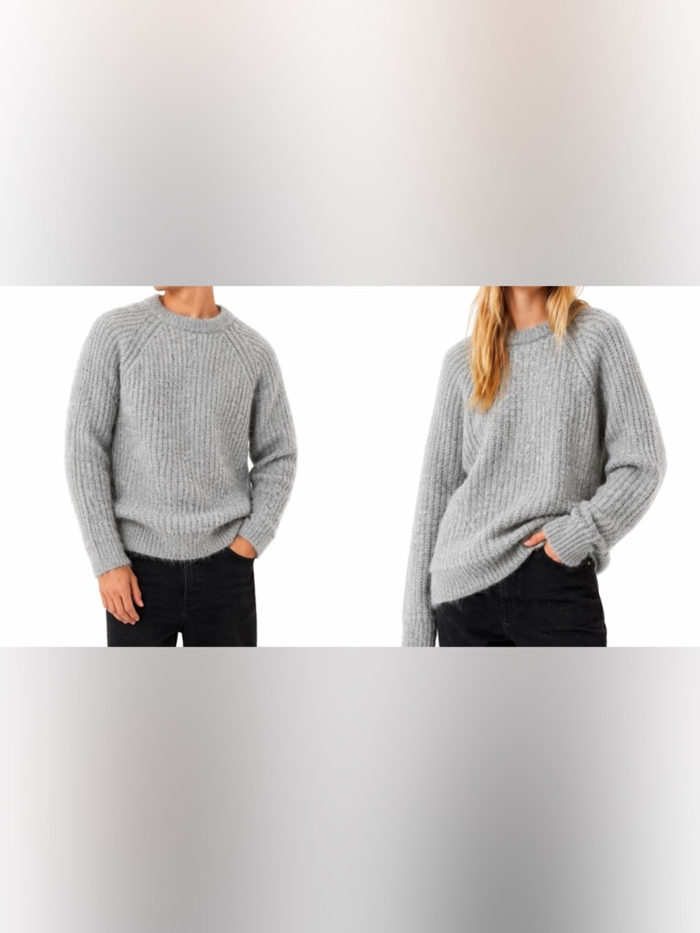 NWT - Yellow Label Co. Mohair Alpaca Sweater Grey Oversized XL / XXL